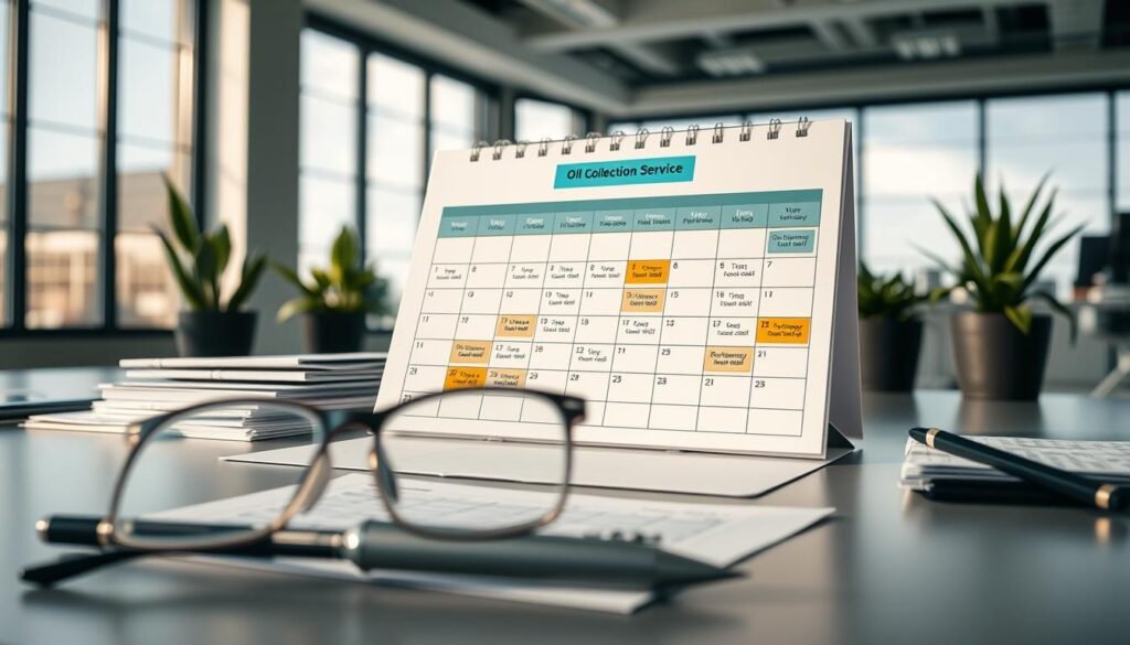 professional oil collection service scheduling calendar